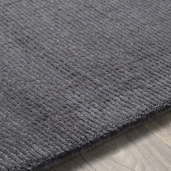 AllModern Crowe Handmade Hand Loomed Wool Charcoal Gray Rug & Reviews
